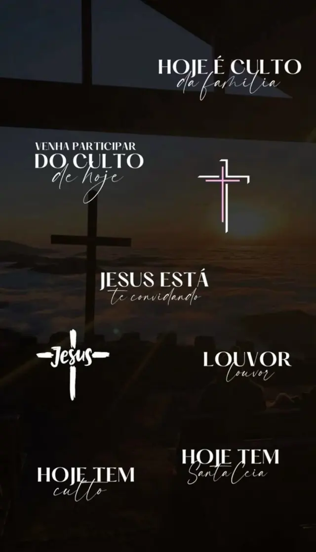 Figurinhas cristãs — convites para o culto